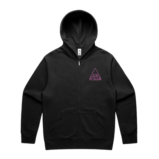 Black AF Neon Zip Hood